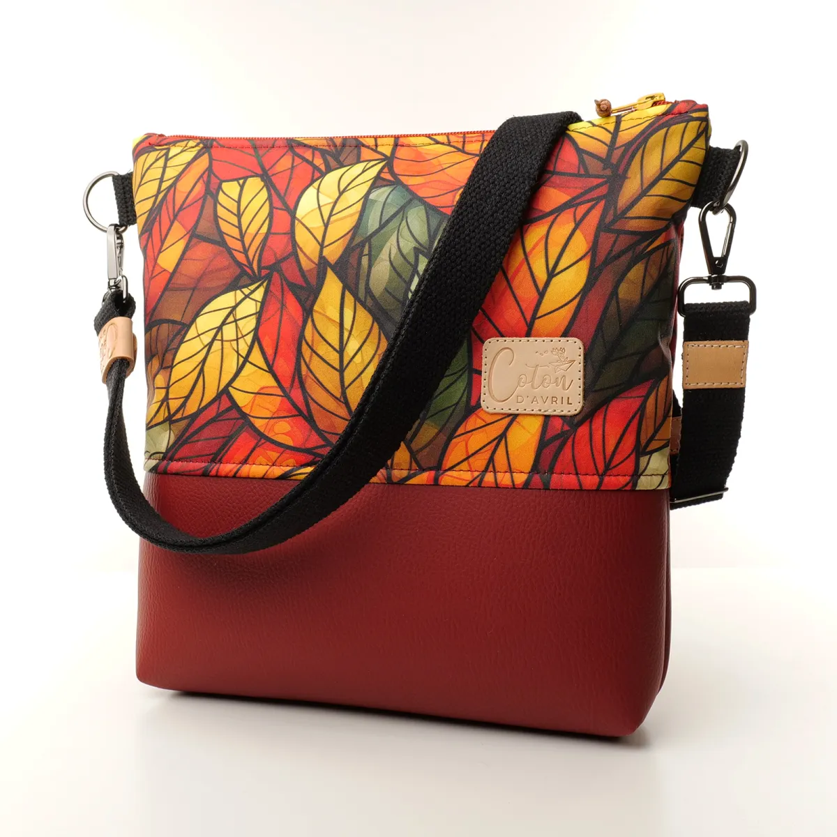 Sac à main Coton d'Avril bandoulière VERDON Feuilles