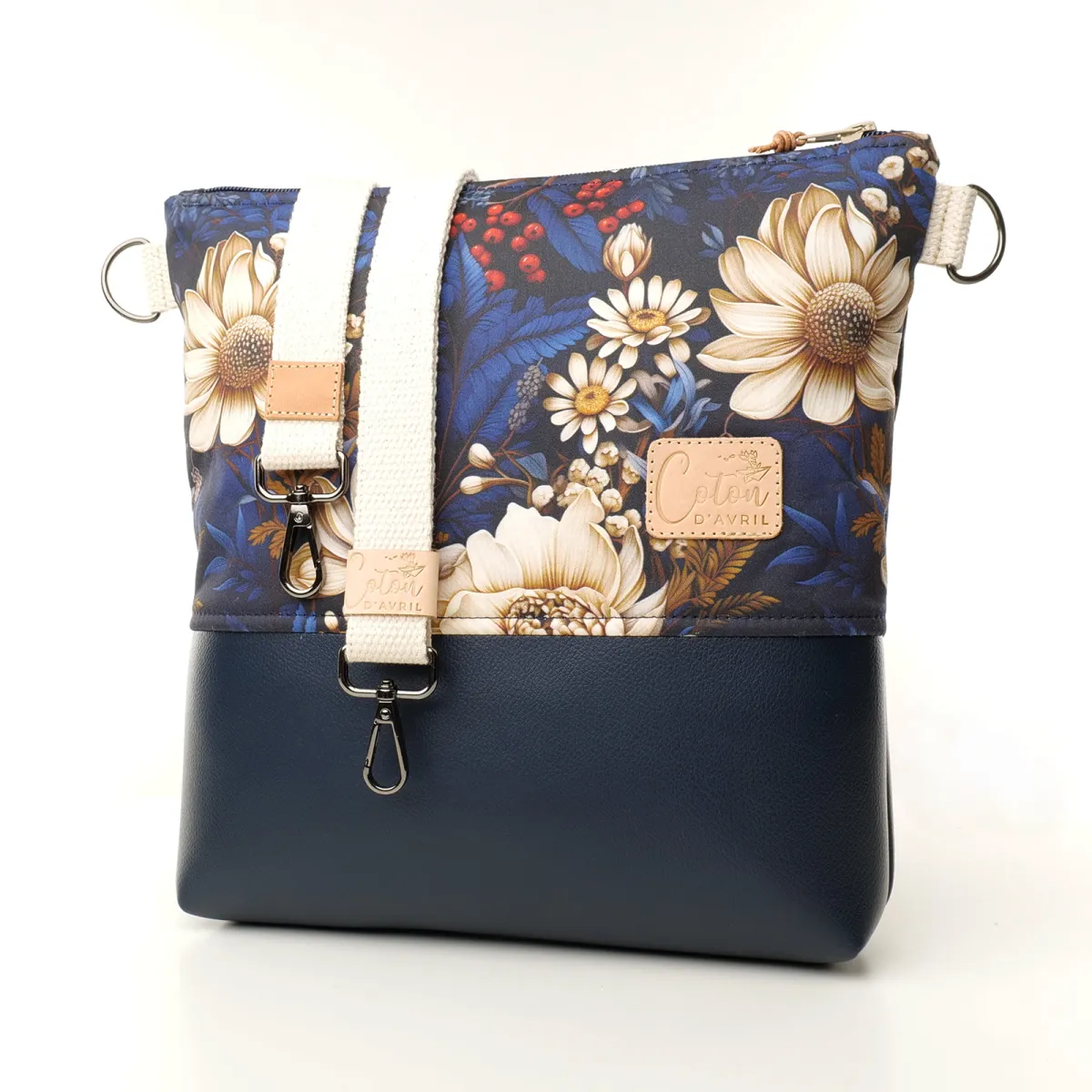 Sac à main bandoulière Coton d'Avril VERDON Bouquet