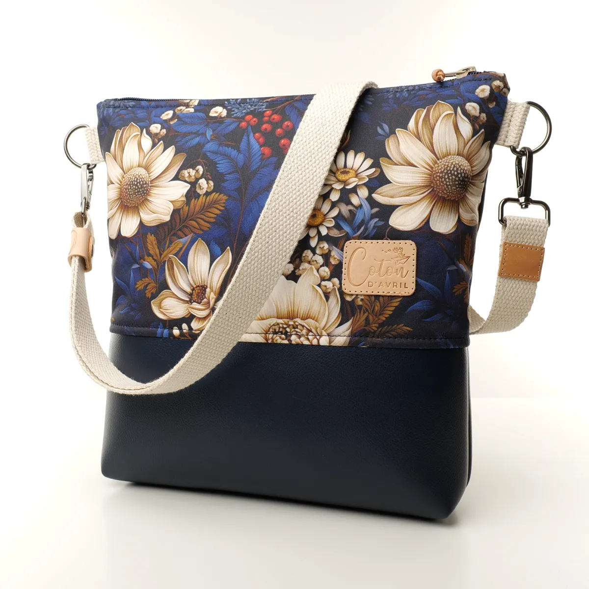 Sac à main bandoulière Coton d'Avril VERDON Bouquet