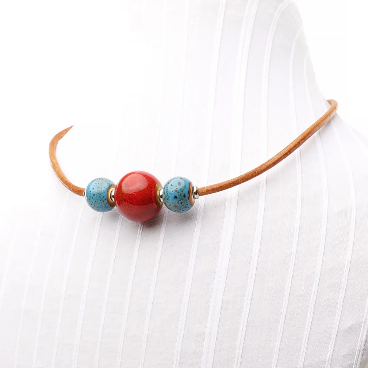 Collier Coton d'Avril ANAÏS Cerise