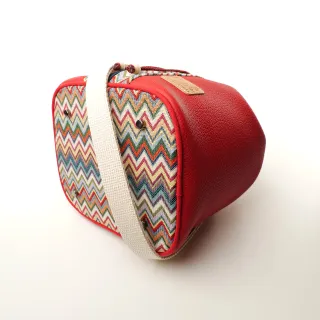 Sac seau Coton d'Avril Angèle cuir rouge