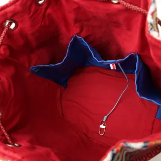 Sac seau Coton d'Avril Angèle cuir rouge