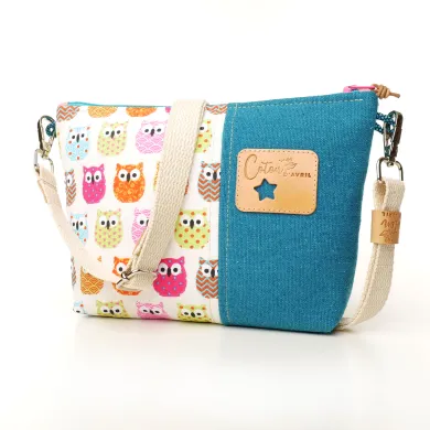 Mini sac Coton d'Avril JANO Junior chouettes