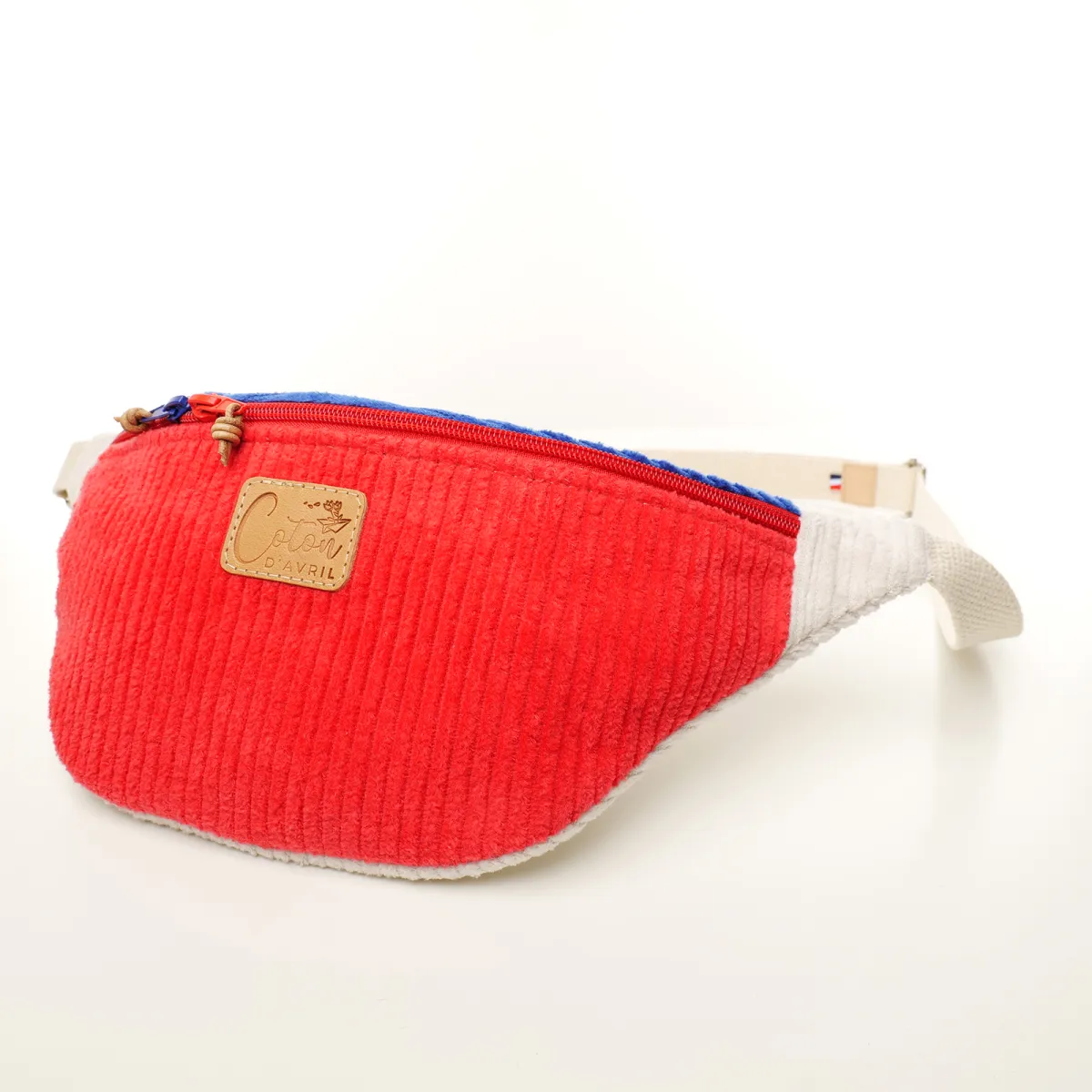 Sac banane Coton d'Avril Melisse velours tricolore