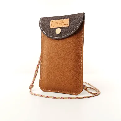 Mini sac pochette téléphone Coton d'Avril ERI Camel