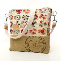 Sac à main bandoulière Coton d'Avril BEATRIS fleurs