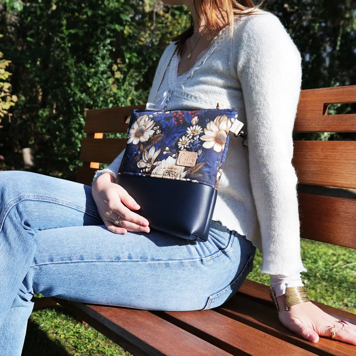Sac à main bandoulière Coton d'Avril VERDON Bouquet