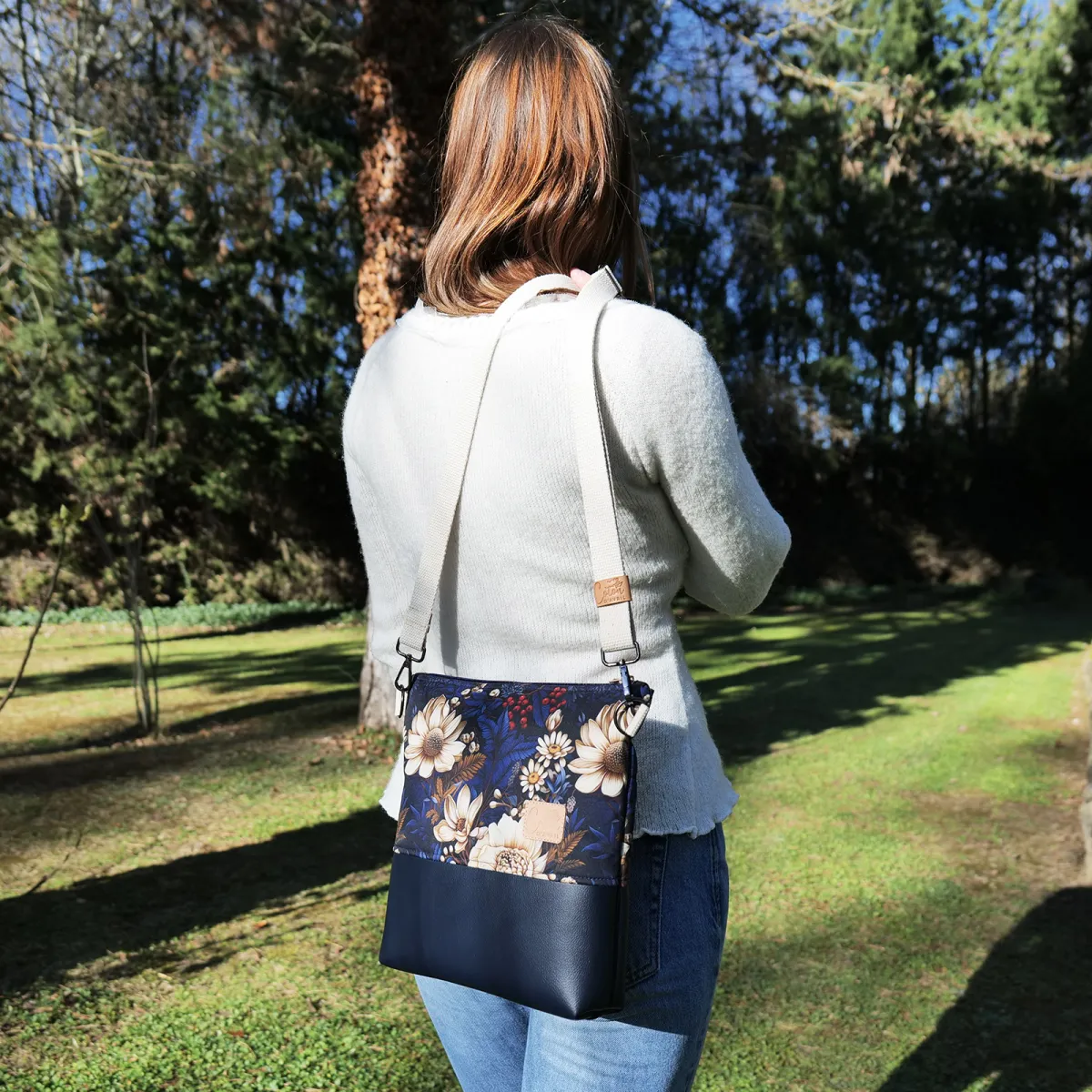 Sac à main bandoulière Coton d'Avril VERDON Bouquet