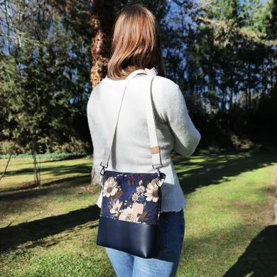 Sac à main bandoulière Coton d'Avril VERDON Bouquet