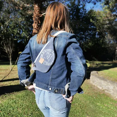 Sac banane Coton d'Avril Melisse Signature bleu