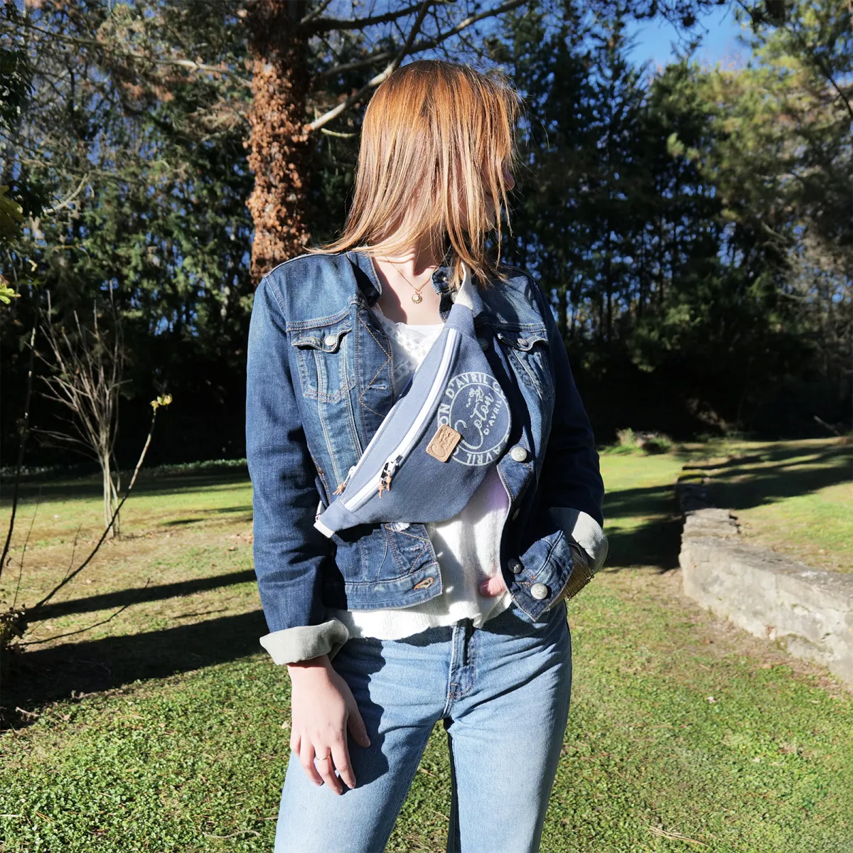 Sac banane Coton d'Avril Melisse Signature bleu