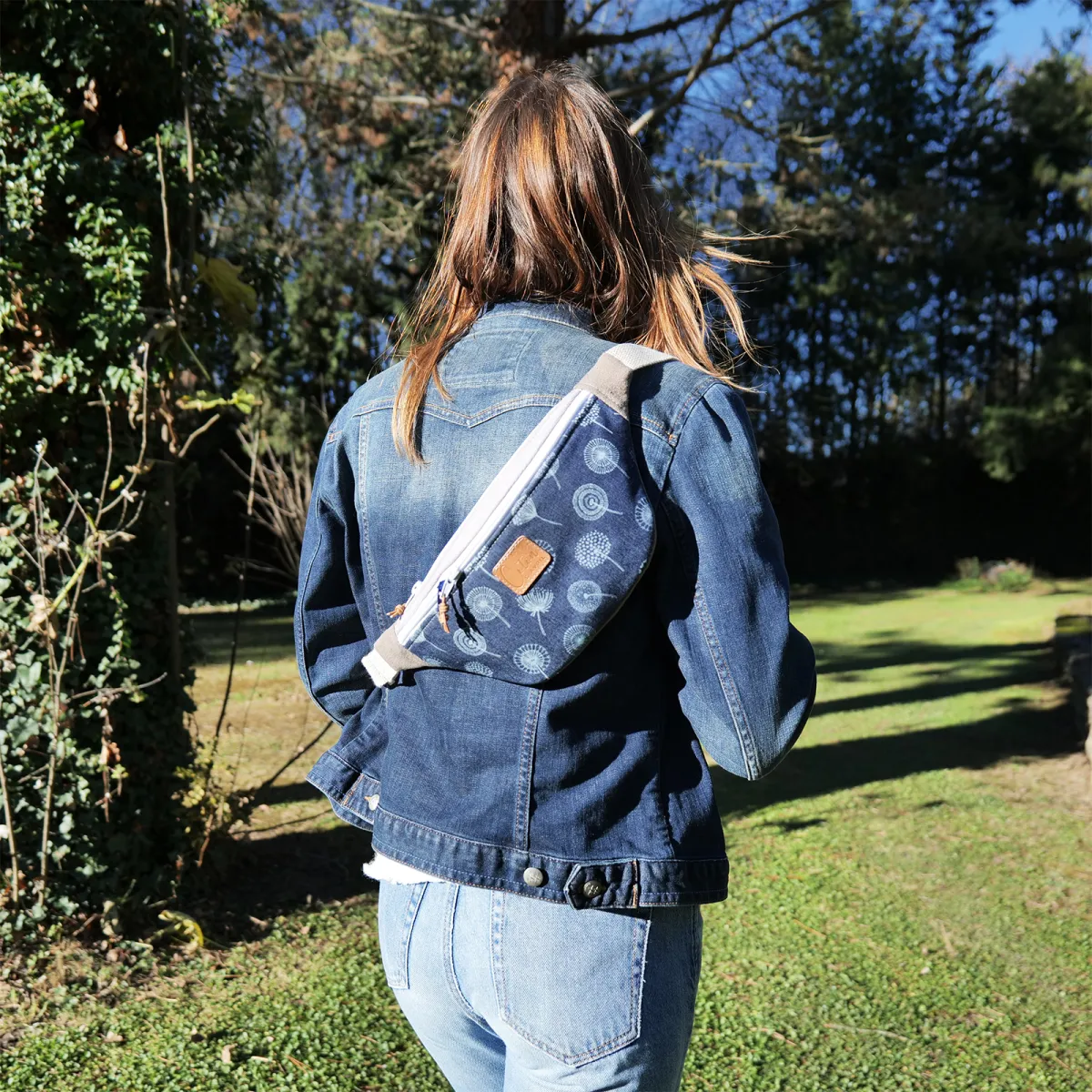 Sac banane Coton d'Avril MELISSE Songe Bleu