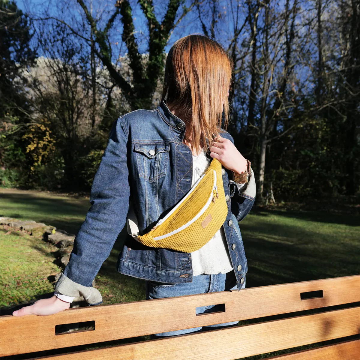 Sac banane Coton d'Avril Melisse Velours moutarde