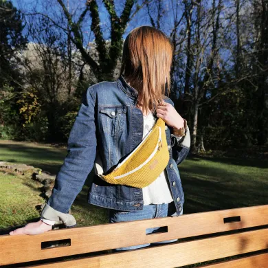 Sac banane Coton d'Avril Melisse Velours moutarde