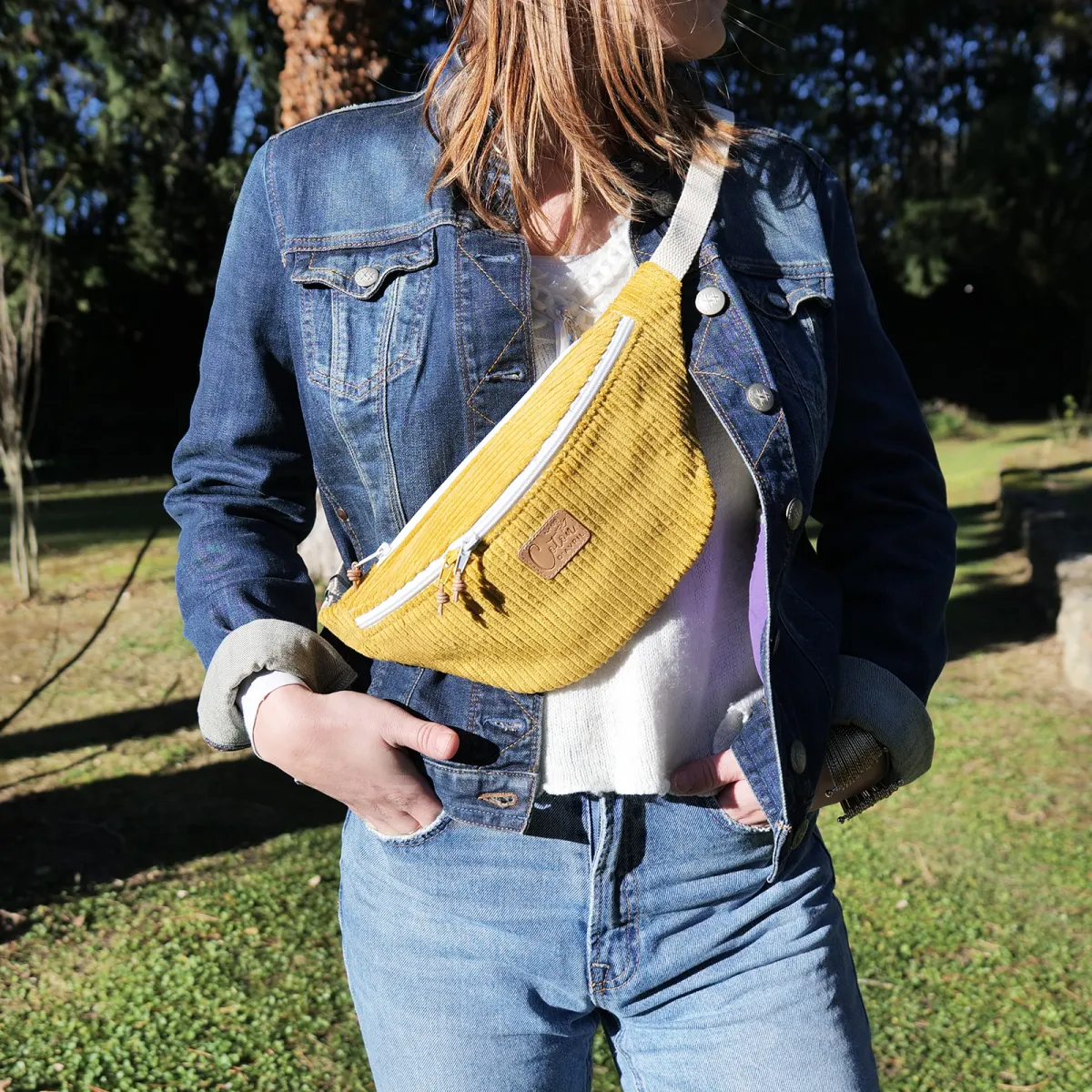 Sac banane Coton d'Avril Melisse Velours moutarde