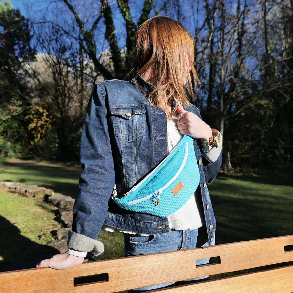 Sac banane Coton d'Avril Melisse turquoise