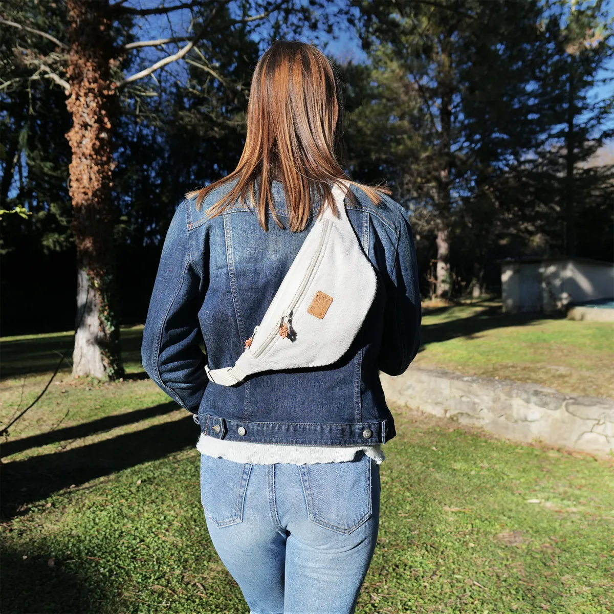 Sac banane Coton d'Avril Melisse velour creme