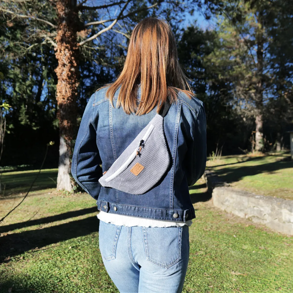 Sac Banane Coton d'Avril Melisse velours perlino