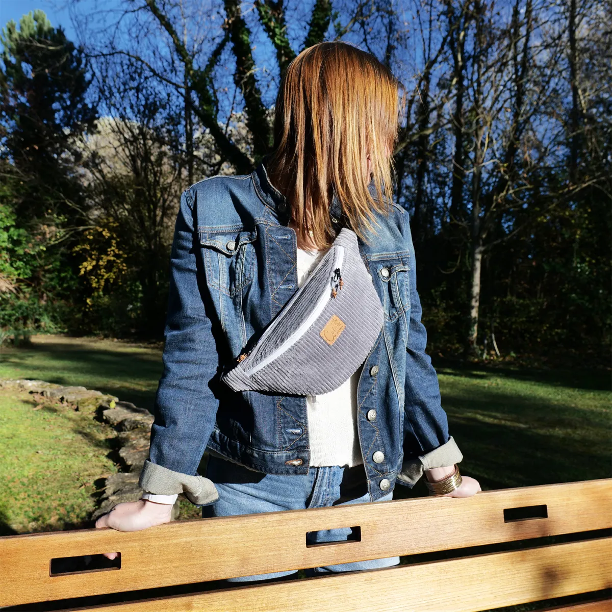 Sac Banane Coton d'Avril Melisse velours perlino