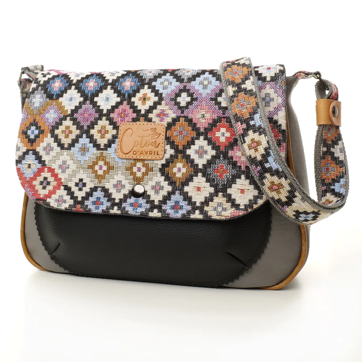 Sac besace Coton d'Avril MARDERIC Mosaïque