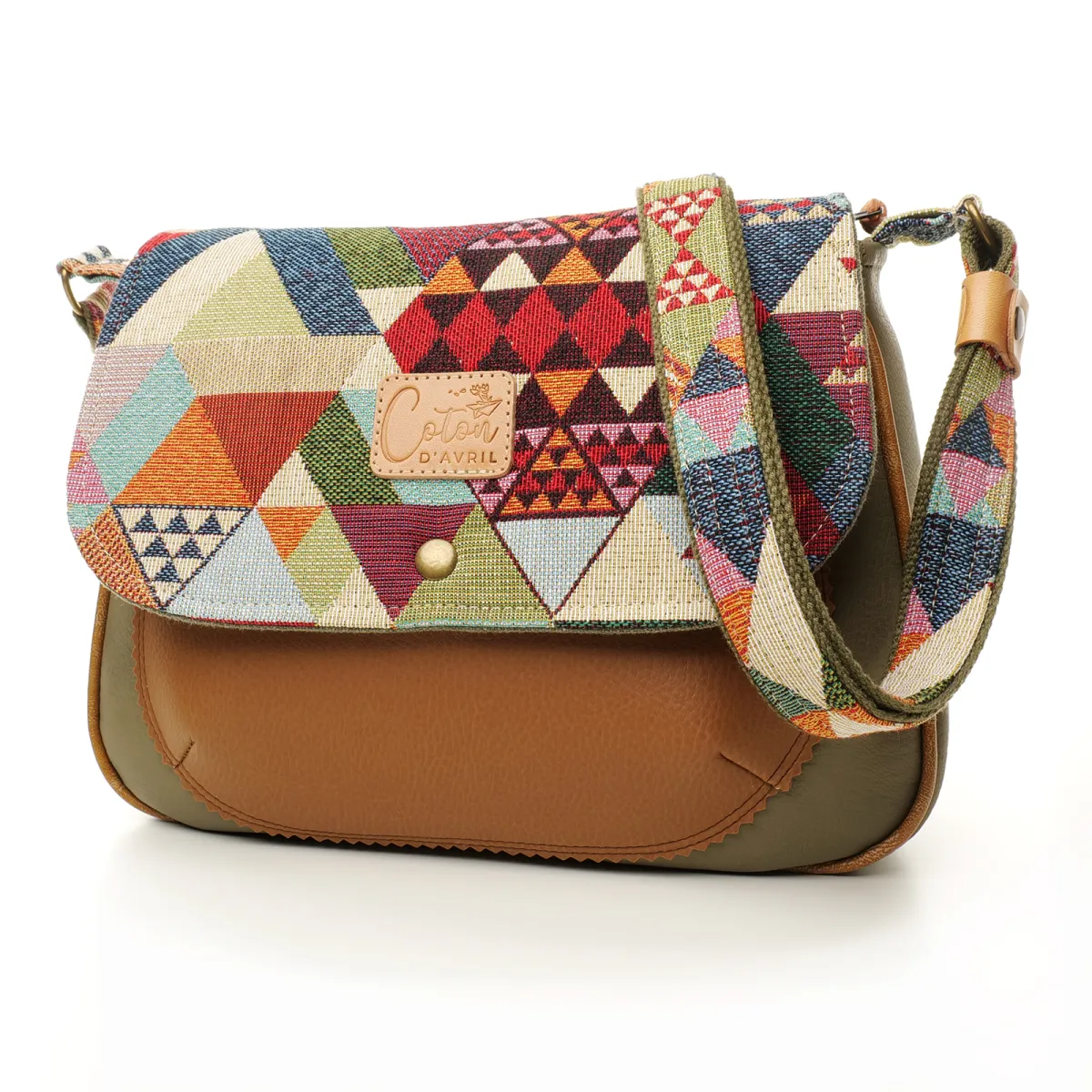 Sac besace Coton d'Avril MARDERIC Triangles