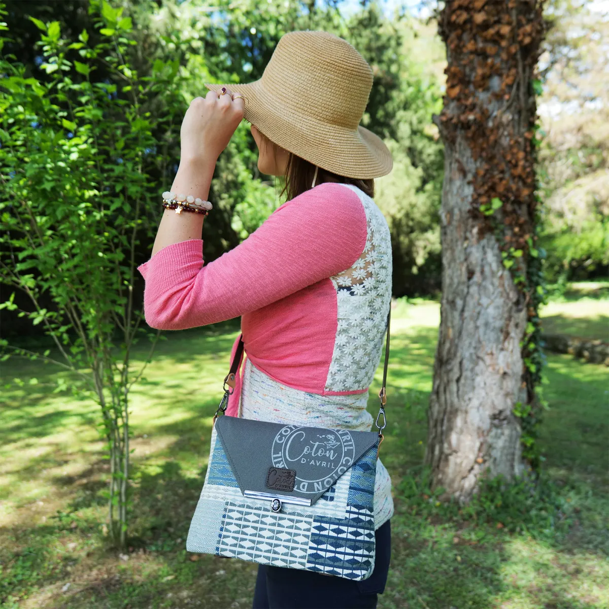 Sac à main Coton d'Avril LILOU Bleu