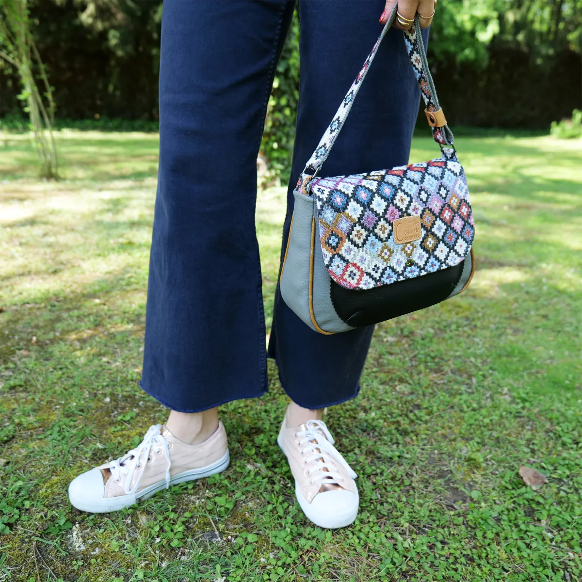 Sac besace Coton d'Avril MARDERIC Mosaïque