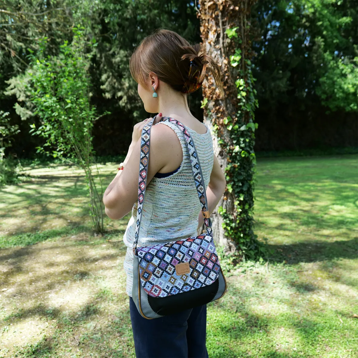 Sac besace Coton d'Avril MARDERIC Mosaïque