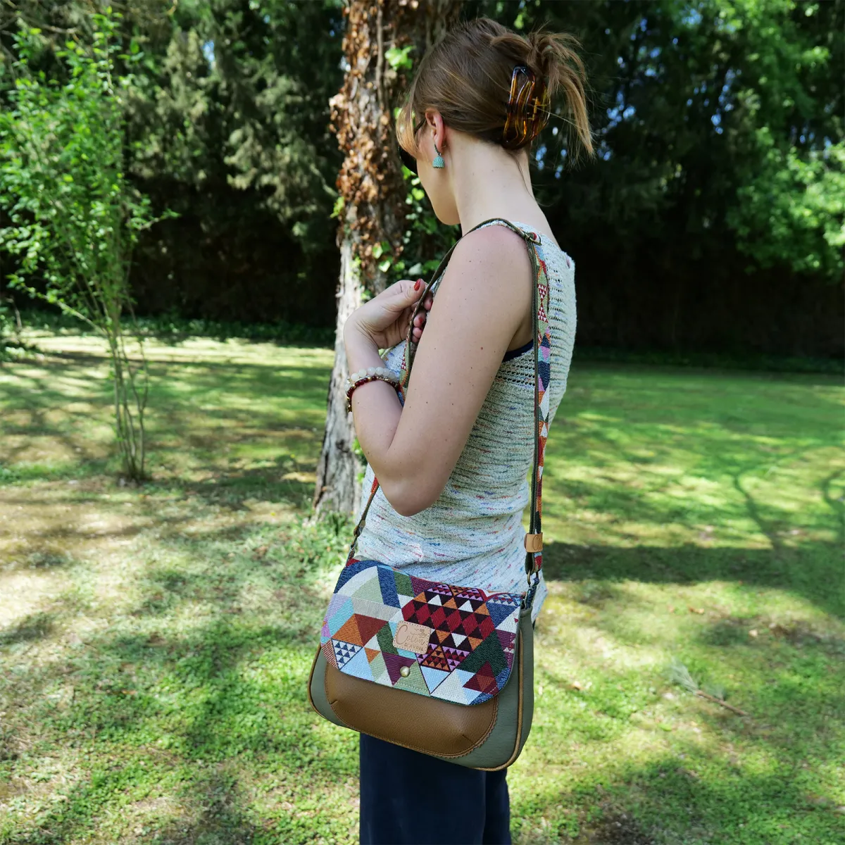 Sac besace Coton d'Avril MARDERIC Triangles