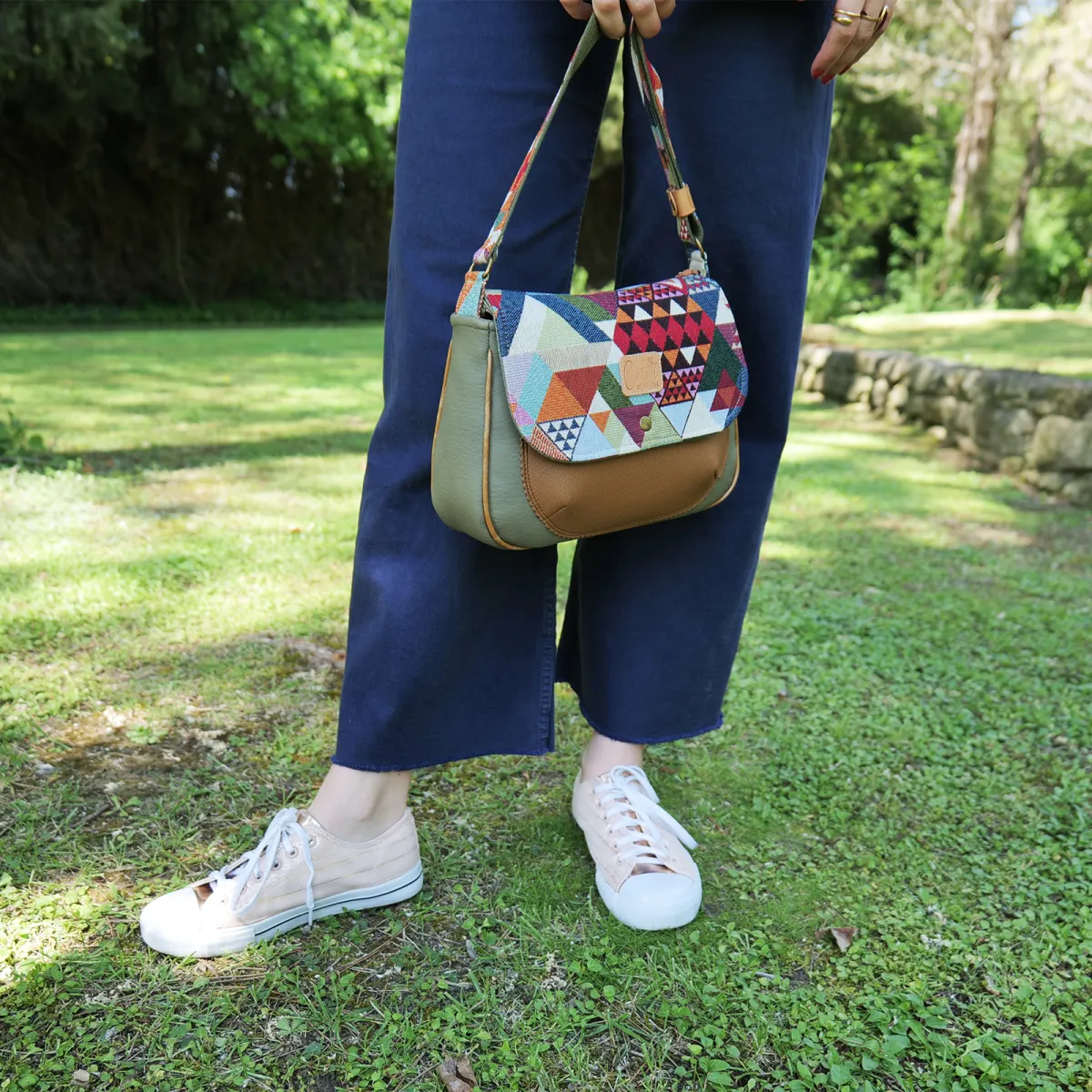 Sac besace Coton d'Avril MARDERIC Triangles