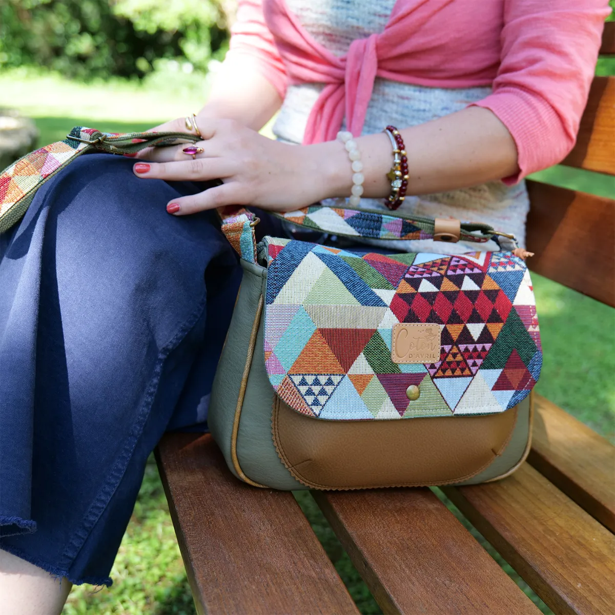 Sac besace Coton d'Avril MARDERIC Triangles