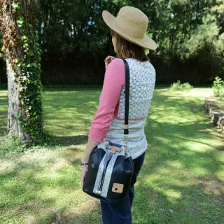 Sac seau Coton d'Avril Angèle CUIR Ebène
