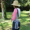Sac seau Coton d'Avril Angèle Cuir Noir grainé et tissu