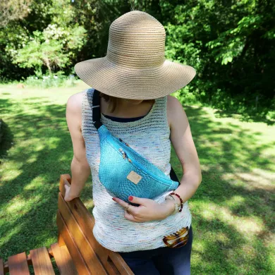 Sac banane Coton d'Avril Melisse Aspic turquoise