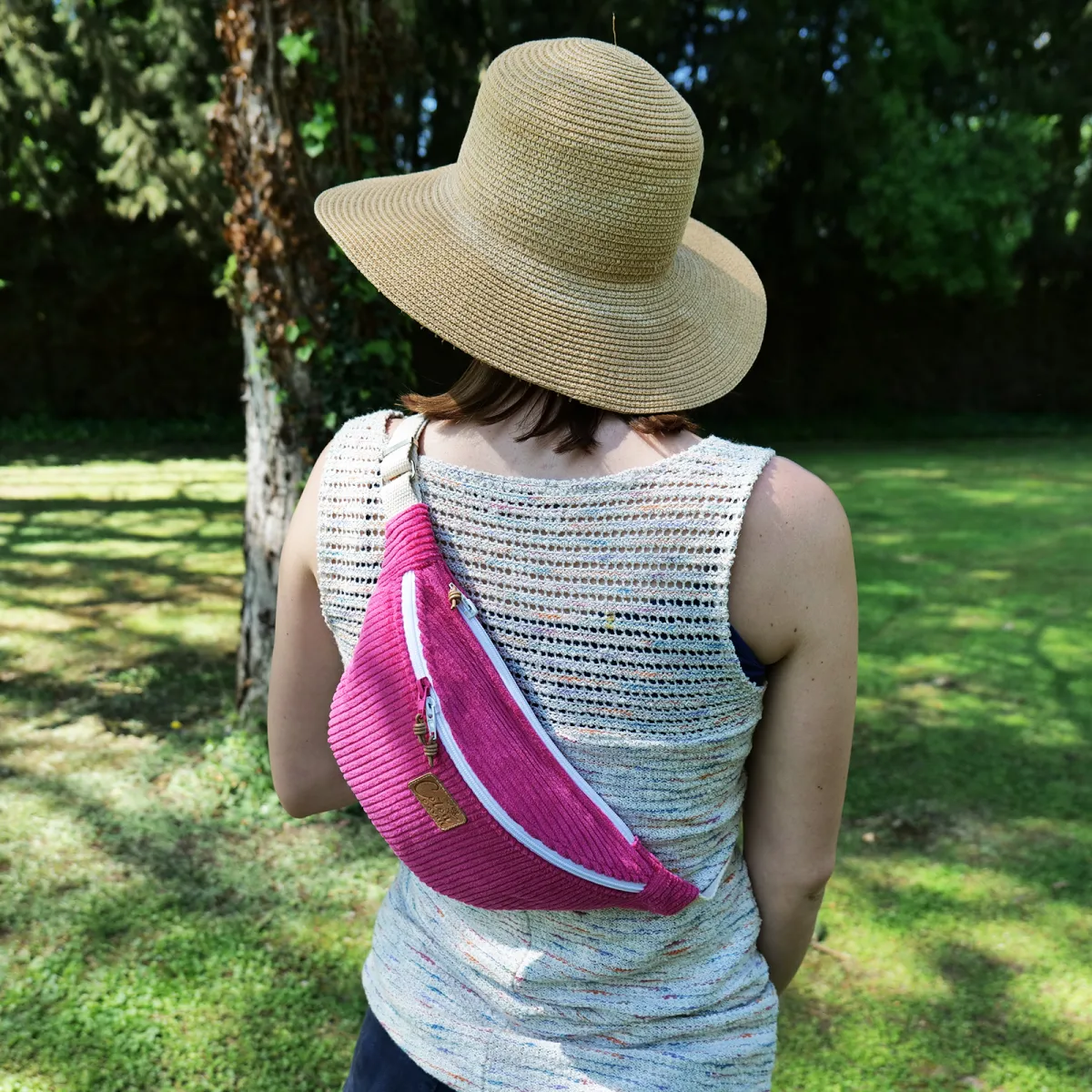 Sac banane Coton d'Avril Melisse fuchsia