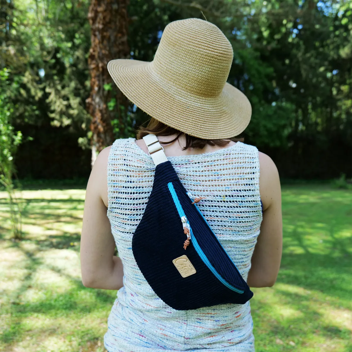 Sac banane Coton d'Avril Melisse velours marine