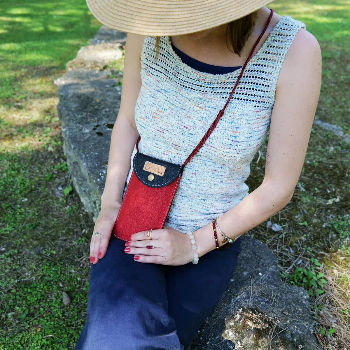 Mini sac pochette téléphone Coton d'Avril ERI Cardinal