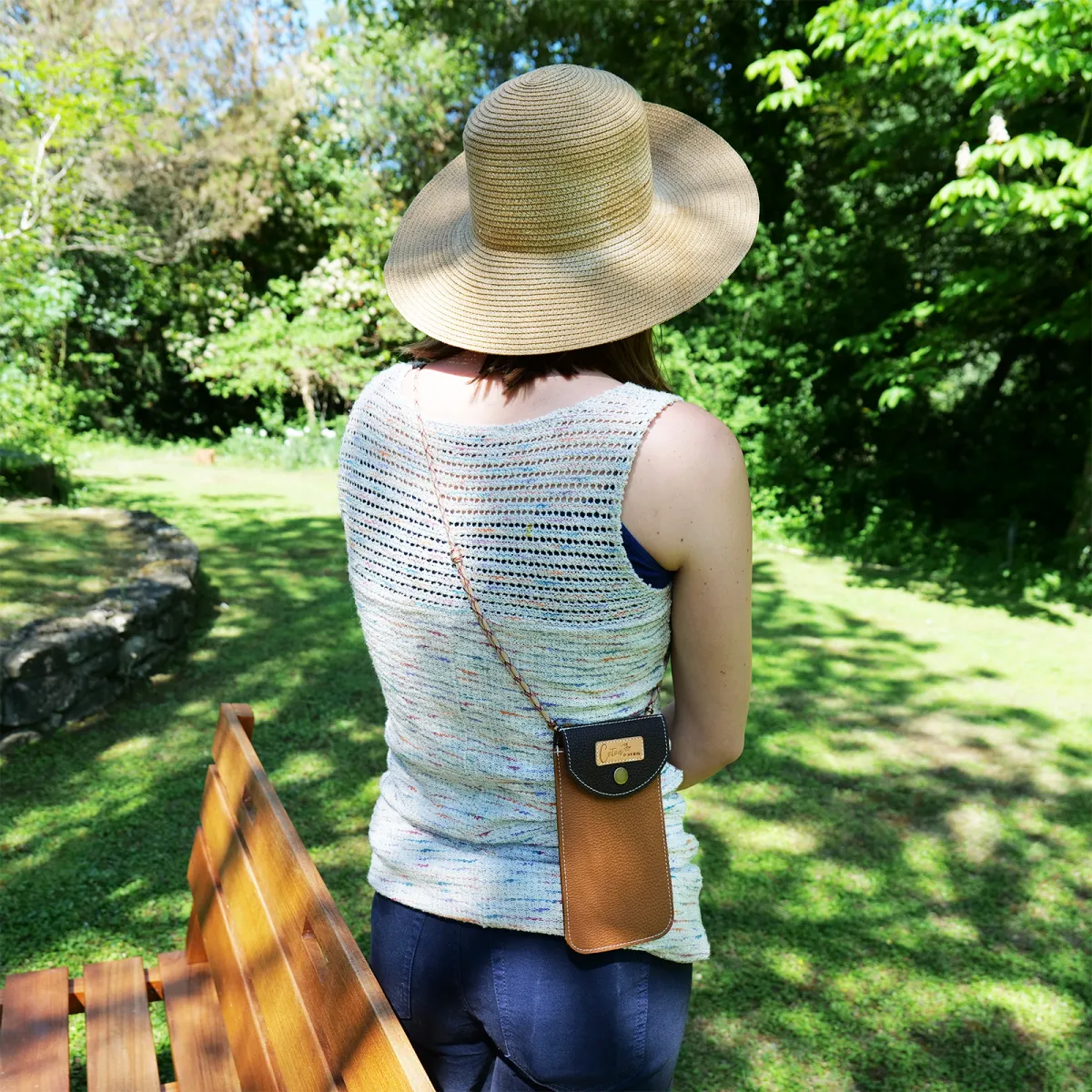 Mini sac pochette téléphone Coton d'Avril ERI Camel