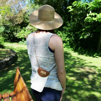 Mini sac pochette téléphone Coton d'Avril ERI crème