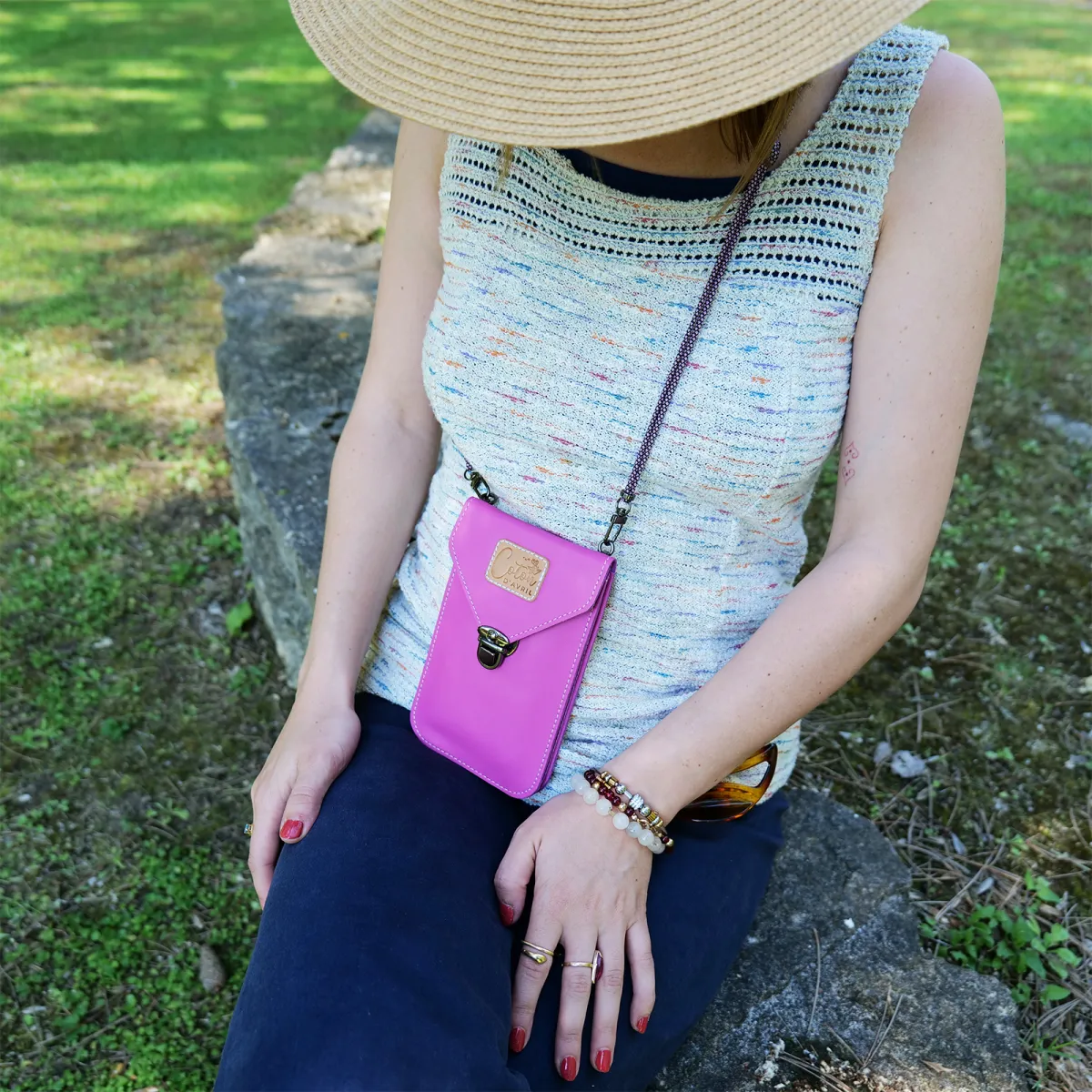 Mini sac pochette téléphone Coton d'Avril TONI Lilas