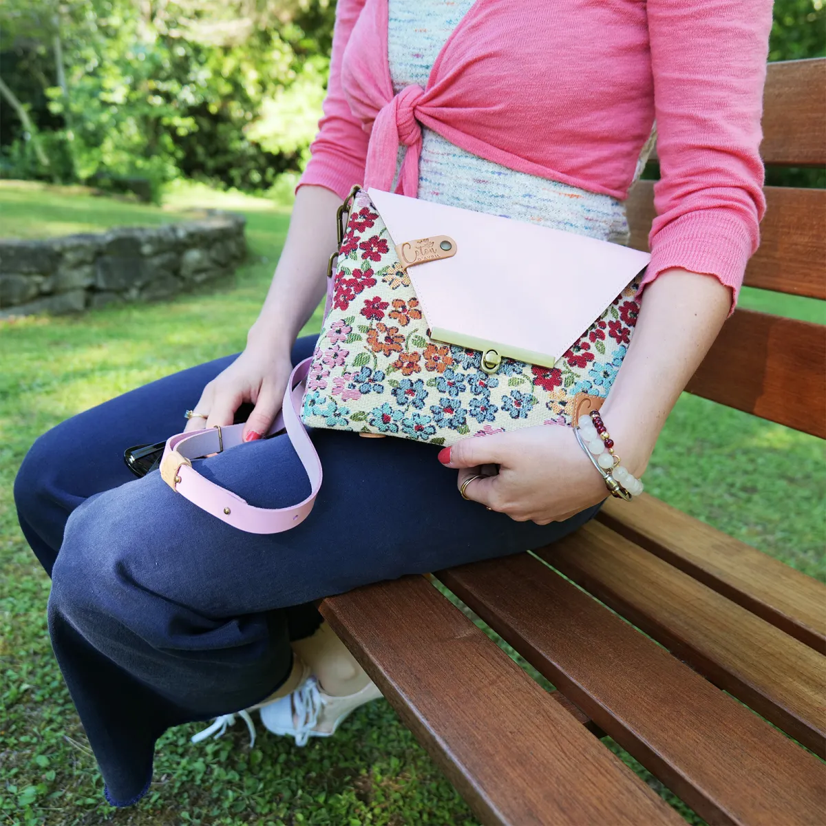 Sac à main Bandoulière Coton d'Avril ESTELLO Fleurs
