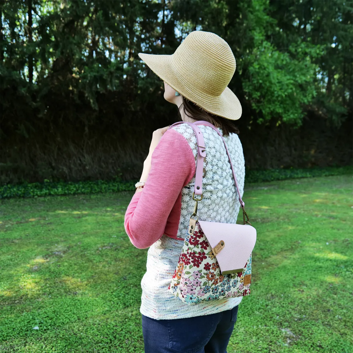 Sac à main Bandoulière Coton d'Avril ESTELLO Fleurs