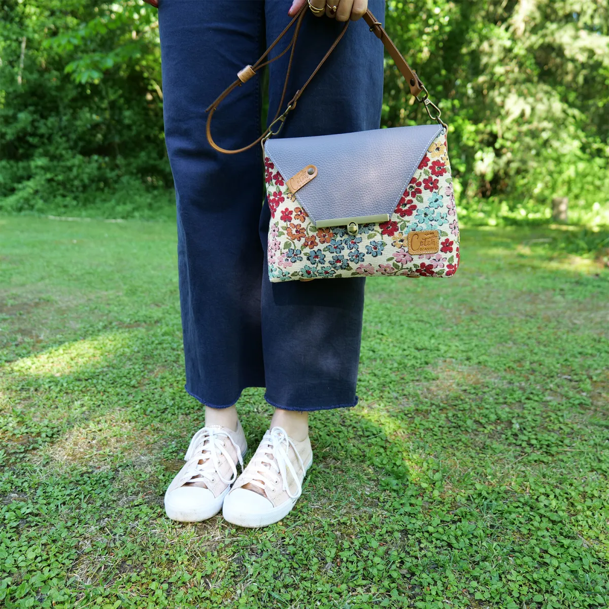 Sac à main Bandoulière Coton d'Avril ESTELLO Fleurs