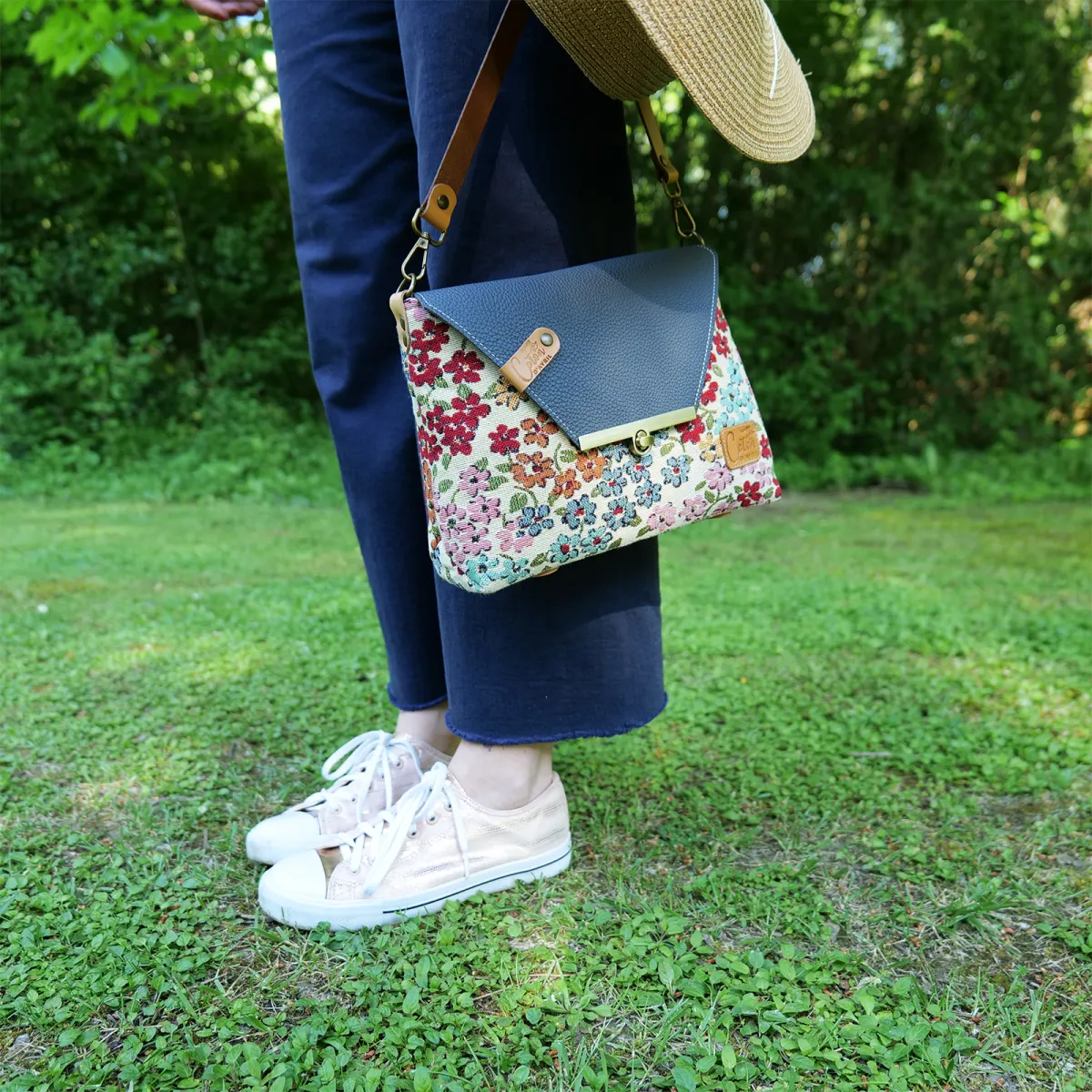 Sac à main Bandoulière Coton d'Avril ESTELLO Fleurs
