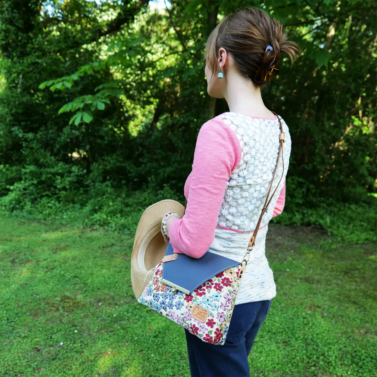 Sac à main Bandoulière Coton d'Avril ESTELLO Fleurs