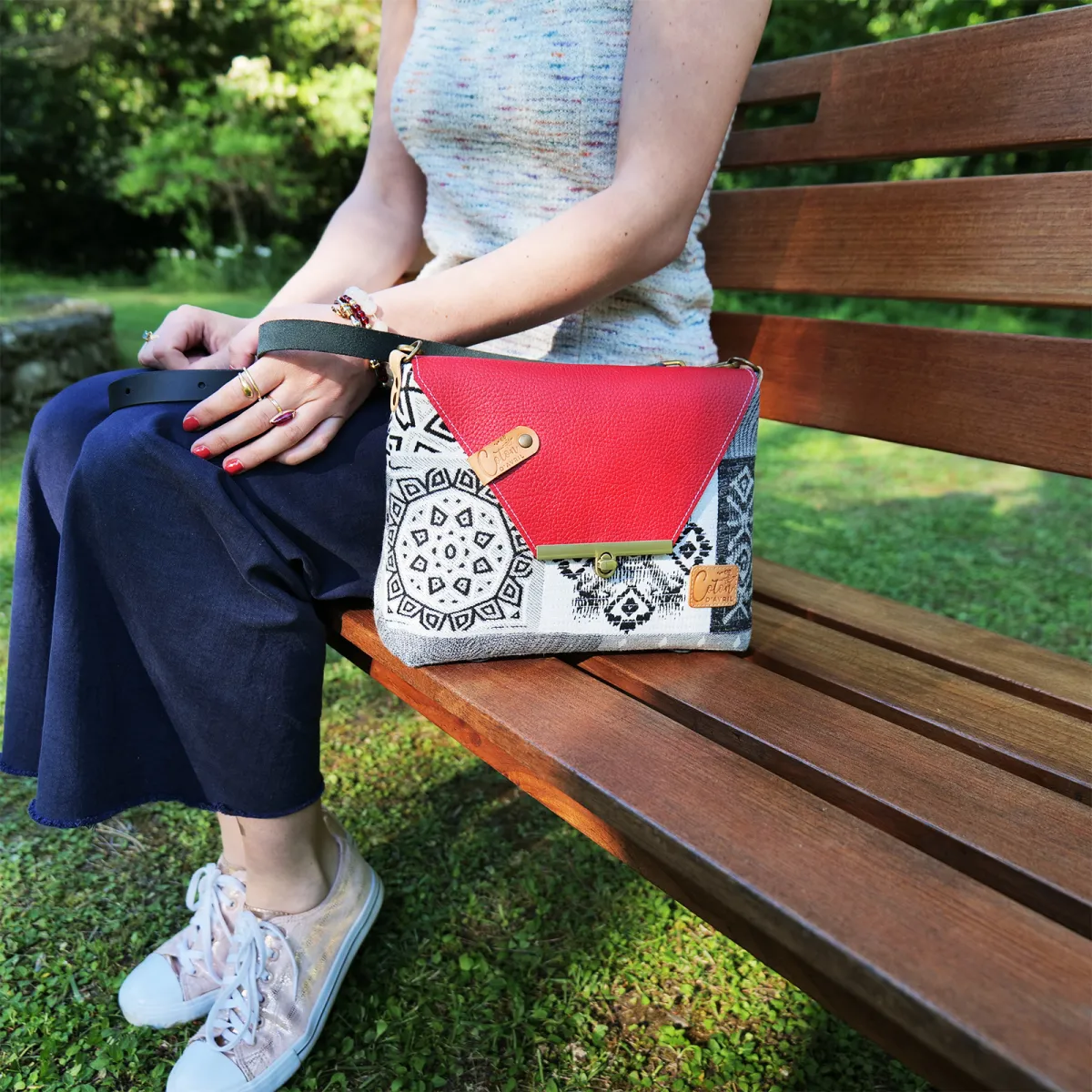 Sac à main Bandoulière Coton d'Avril ESTELLO Grafic