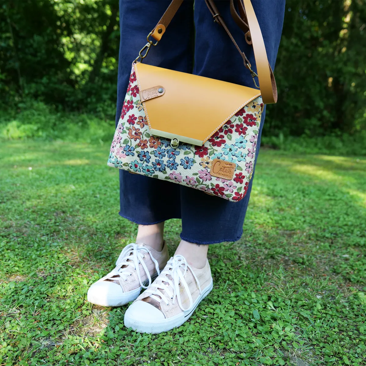 Sac à main Bandoulière Coton d'Avril ESTELLO Fleurs