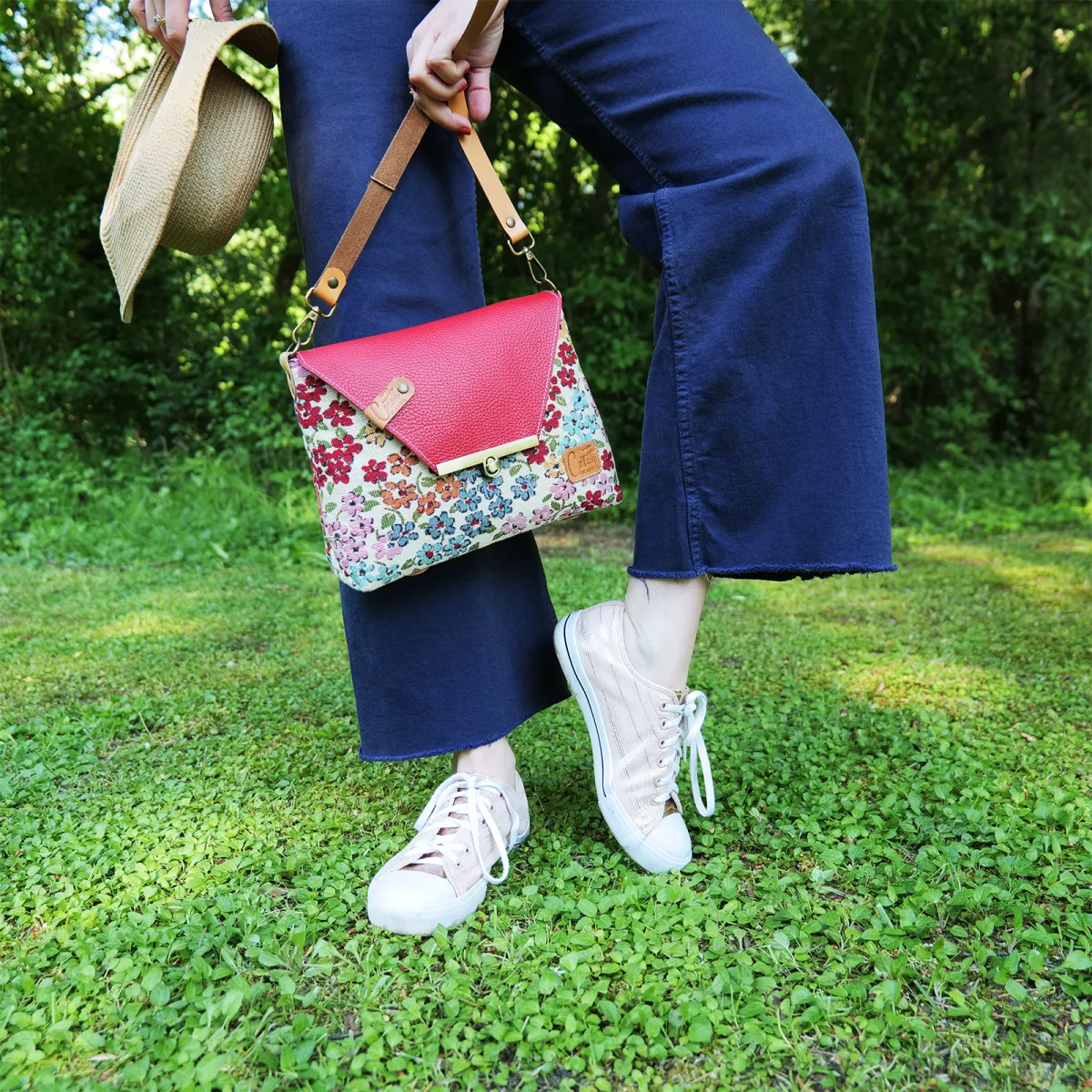 Sac à main Bandoulière Coton d'Avril ESTELLO Fleurs