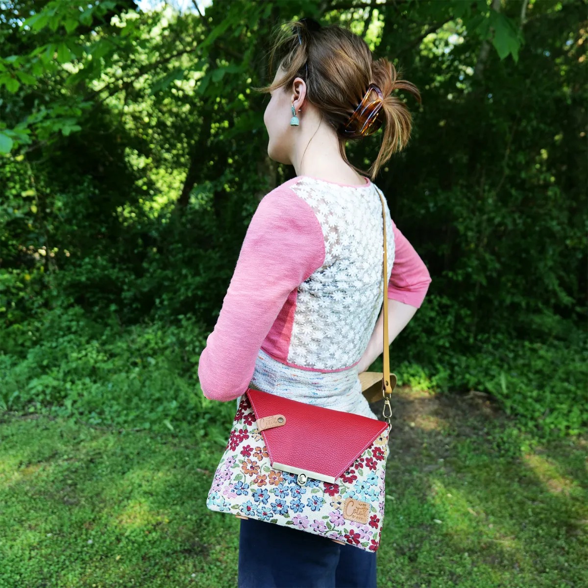 Sac à main Bandoulière Coton d'Avril ESTELLO Fleurs