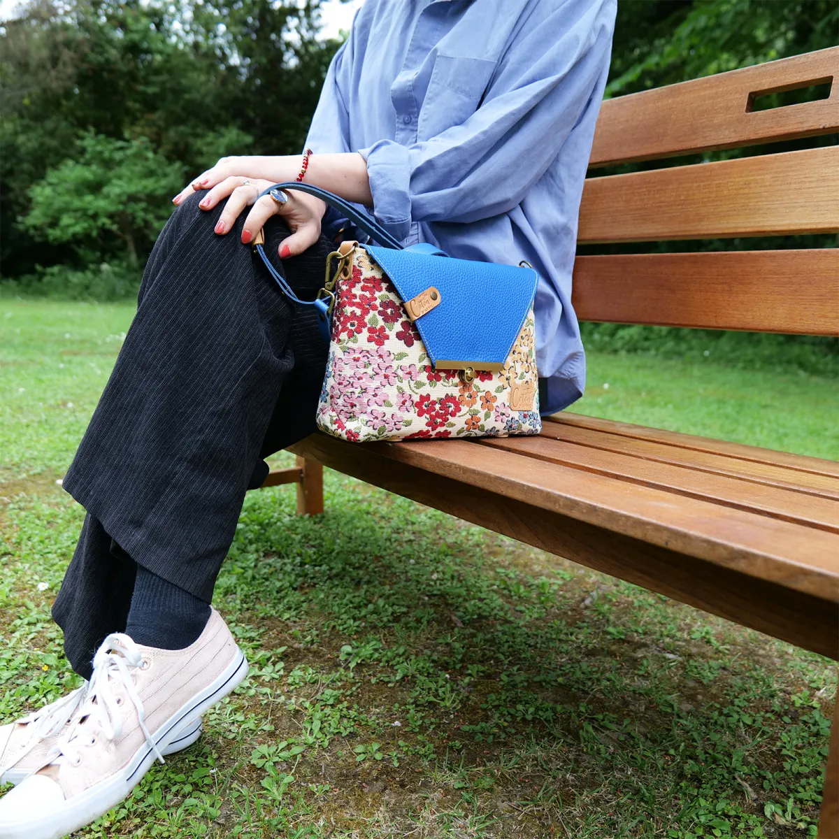 Sac à main Bandoulière Coton d'Avril ESTELLO Fleurs